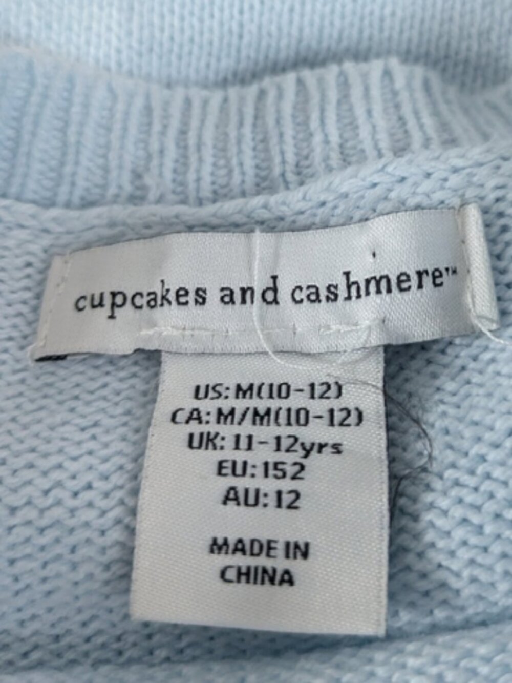 Cupcakes and Cashmere Youth Blue Knit Happy Face Lounge Set Size Medium (10-12) - Picture 6 of 10